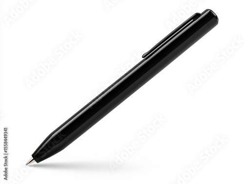  sleek black ballpoint pen with a clip, shown against a white background.