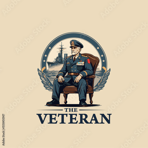 the veteran logo design template.  editable and ready to use