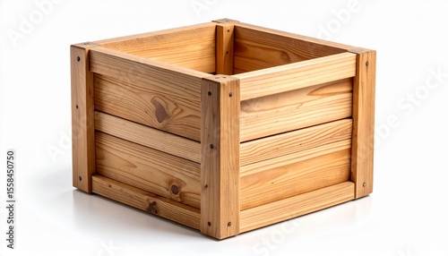Wallpaper Mural wooden box isolated on white background Torontodigital.ca