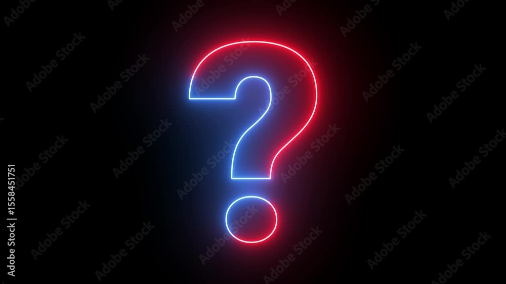 lamp question mark symbol neon blue and red lamp question mark symbol neon blue and red
