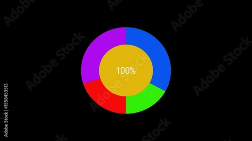 Colorful Infographics for Business and Marketing Presentations, Dynamic Circular Graph Animation for Data Analysts and Educators, Modern Donut Chart Visualization for Corporate Reports 