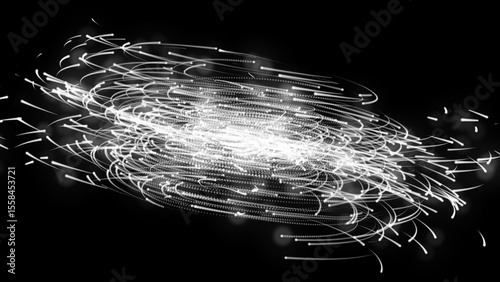 Abstract shiny white explode motion background with dots