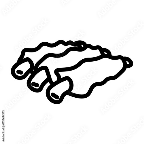 BBQ Ribs Vector Line Icon Design