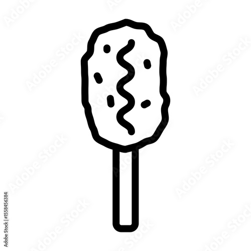Corn Dog Vector Line Icon Design
