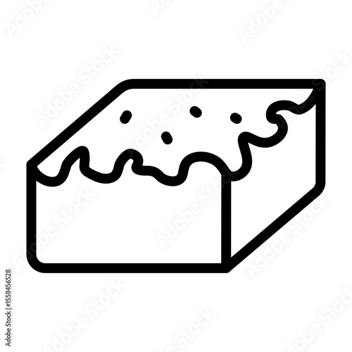 Brownie Vector Line Icon Design