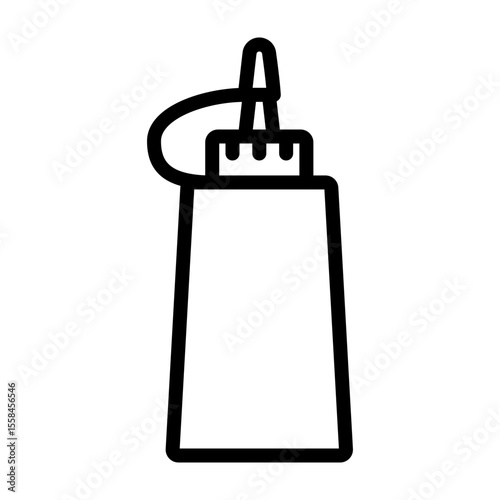 Sauce Bottle Vector Line Icon Design
