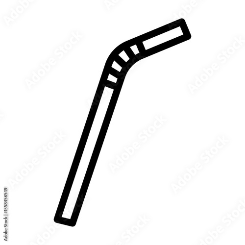 Straw Vector Line Icon Design