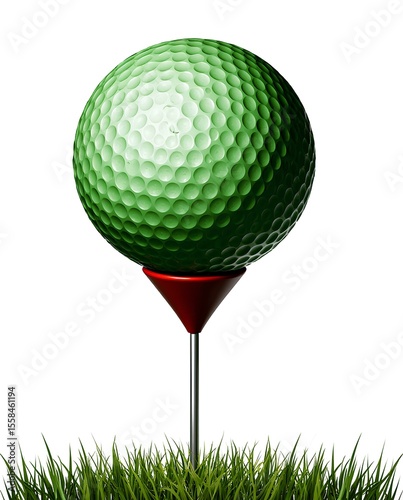golf ball on pin isolated on white background with clipping path., sport, person, hole, golfing, equipment, green, 