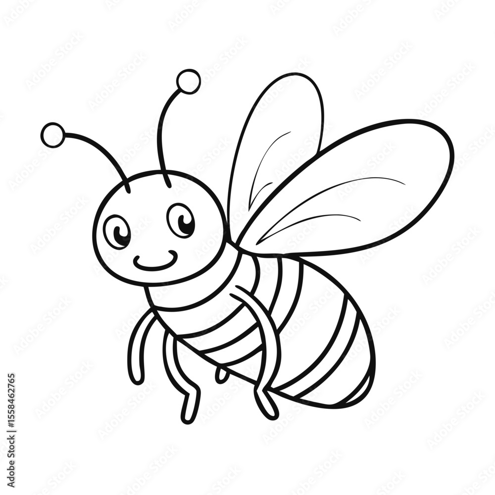 Fototapeta premium Carton bee outline illustration 