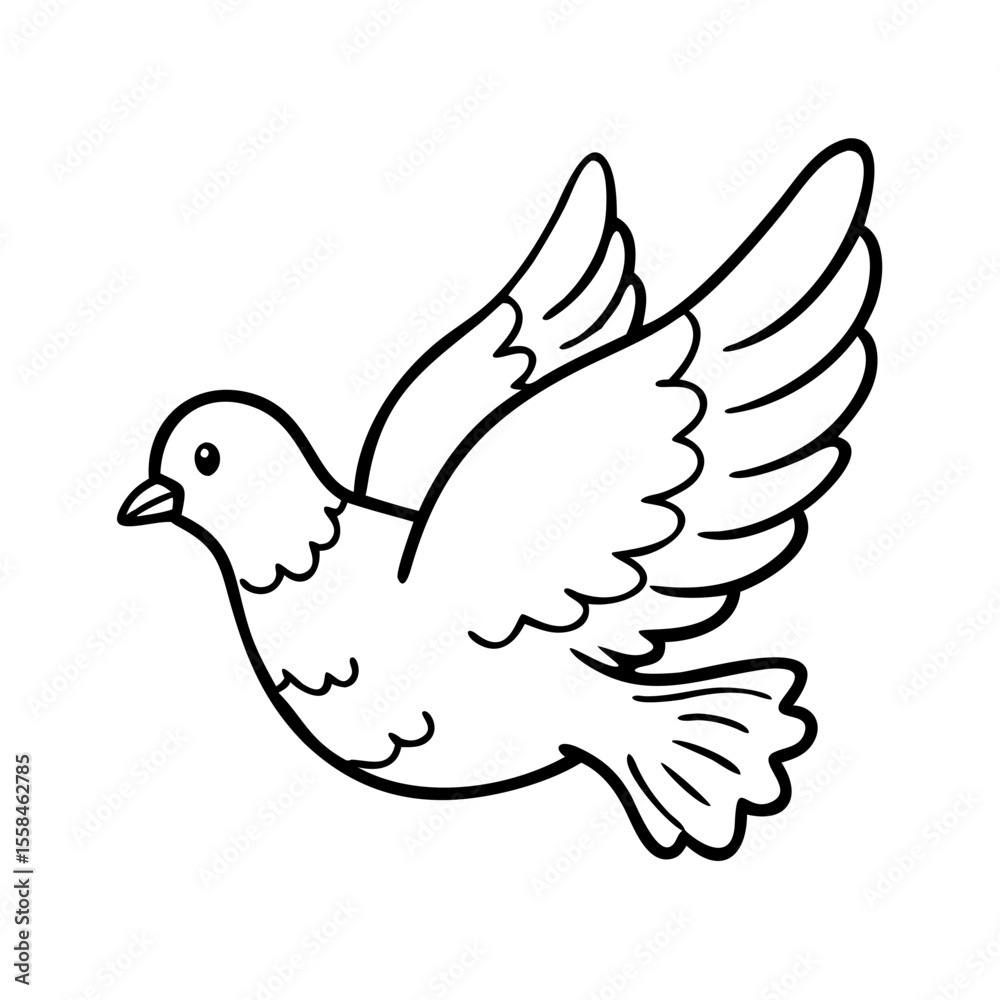 Obraz premium Carton dove outline illustration 