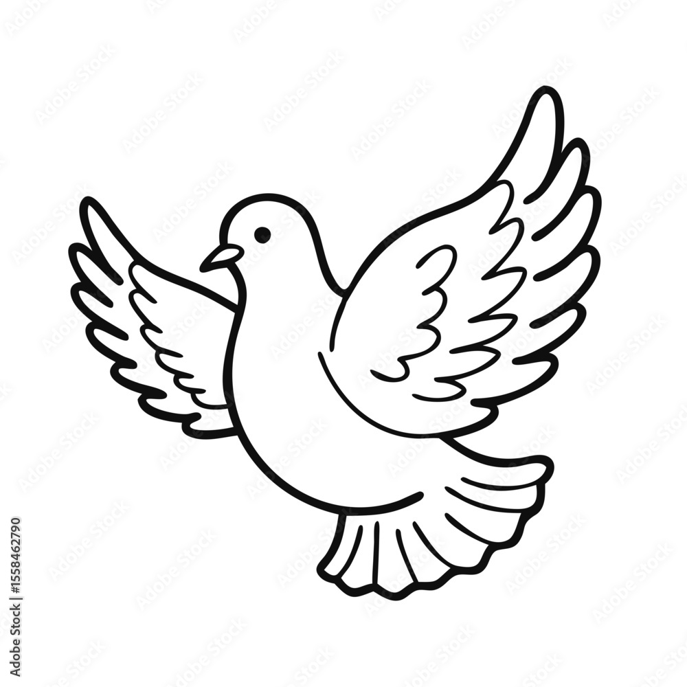 Carton dove outline illustration Carton dove outline illustration