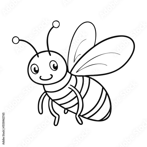 Carton bee outline illustration 