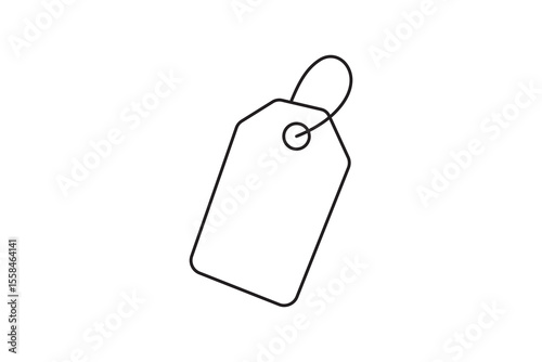 Blank paper price tag with string, isolated for retail business