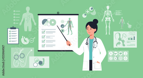 doctor with stethoscope and medical chart