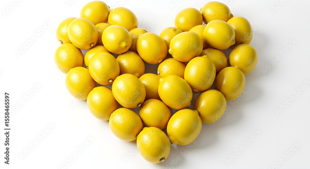 Fototapeta premium Heart shaped lemon arrangement
