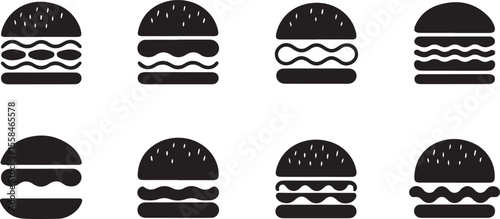 Burger silhouette illustration vector design.