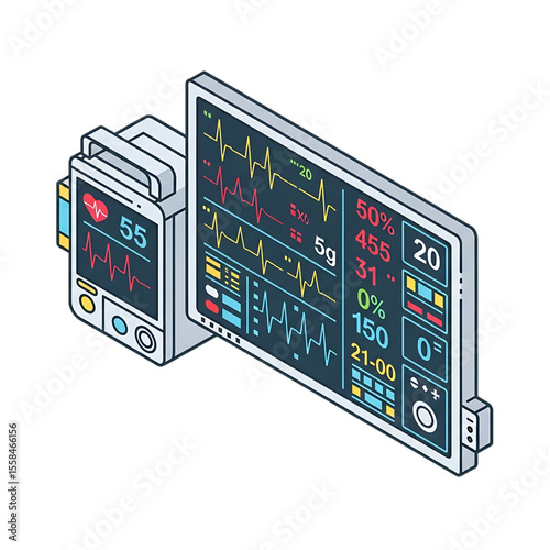 Advanced patient monitoring system display.