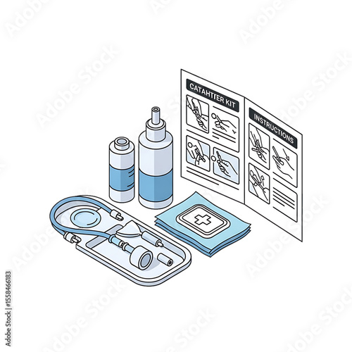 Pharmacy leaflet with medication and bottle.