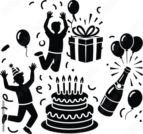 Party time and celebrations background 