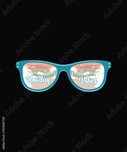 Sunglass Landscape View Design, EPS, VECTOR
