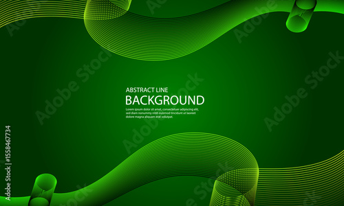 Abstract green background with dynamic waves. Vector illustration for your design.