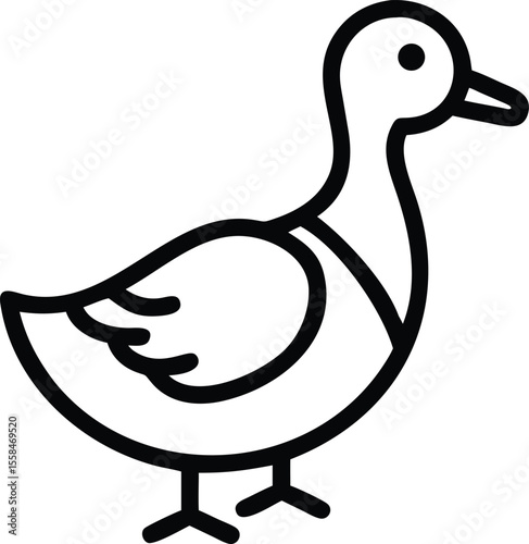 ducky, waterfowl, bird, yellow and black, cartoon, digital art, minimalist illustration
