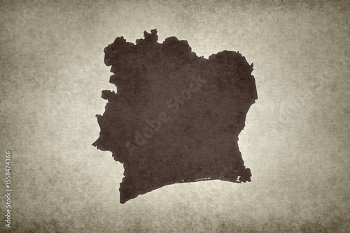 Map of Ivory Coast printed on a paper