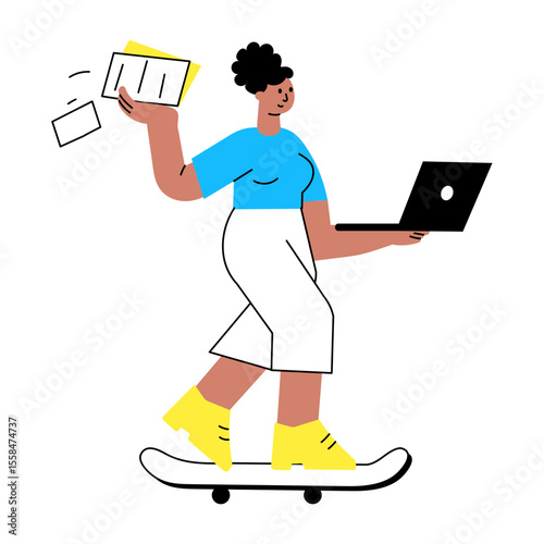 A flat style illustration showing job flexibility 
