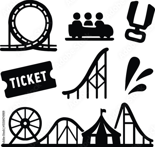National Roller Coaster Day – Thrill Ride Silhouettes
