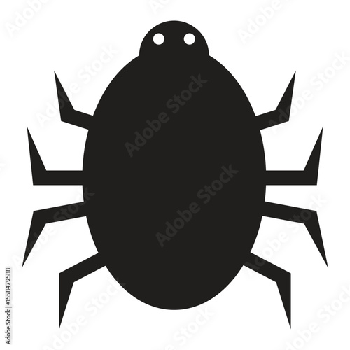 Black Tick or Bug Icon Vector