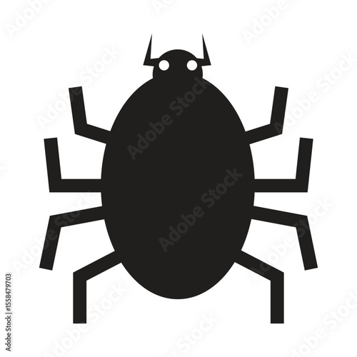 Stylized Black Insect Silhouette