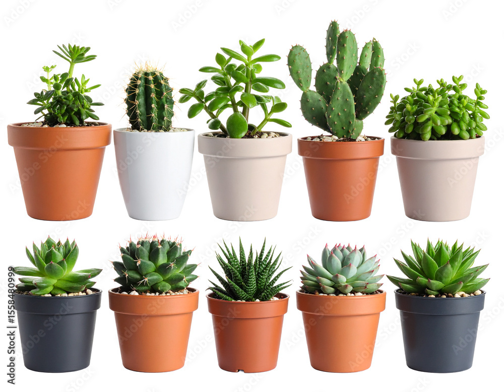 Cactus and Succulents vector stock illustration. Flat-Polygon style isometric icons. Cactus and Succulents vector stock illustration. Flat-Polygon style isometric icons.