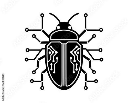 Cyber bug circuit board technology symbol vector illustration