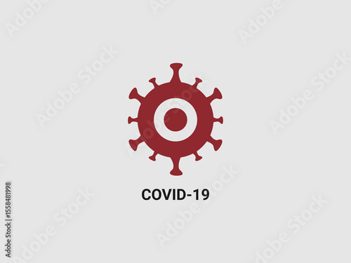 red icon displays the COVID-19 virus
