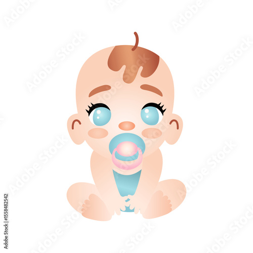 Illustration of a cute baby on a white background.