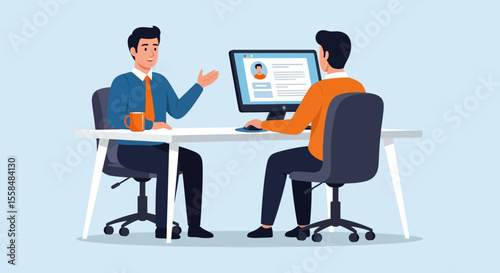 Job Interview Candidate and Recruiter Discussion