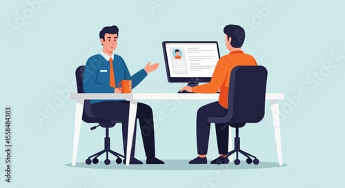 Job Interview Candidate and Interviewer Discussion