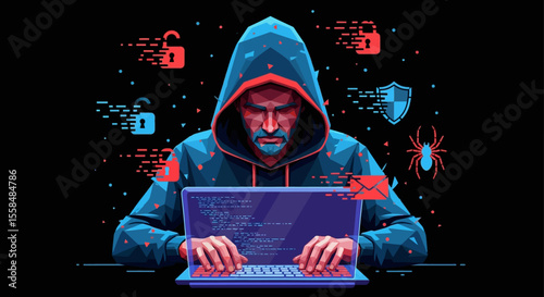 Cybersecurity Hacker Protecting Digital Assets from Threats