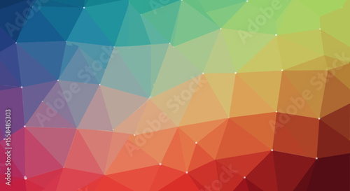 Vibrant Rainbow Low Poly Geometric Background