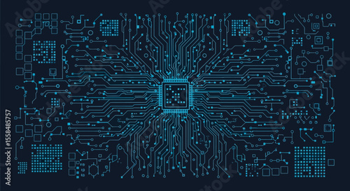 Abstract Circuit Board Design High-Tech Technology Background