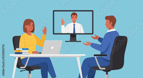 Remote Team Meeting Online Collaboration and Communication