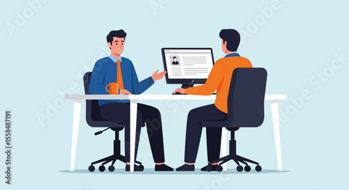 Job Interview Candidate and Interviewer Discussion