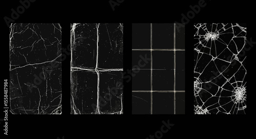 High-Resolution Crackle and Texture Overlay Pack Grunge, Distress, and Grid Patterns