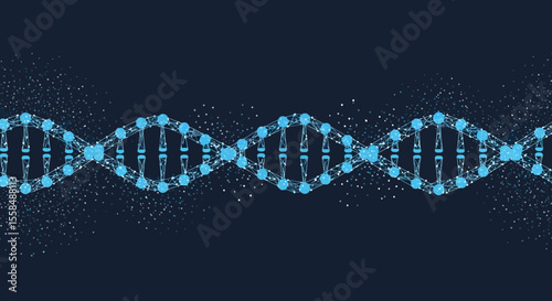 Abstract DNA Double Helix Structure Science, Genetics, and Biology Illustration
