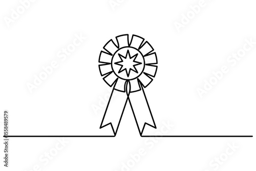 Award ribbon starburst design vector illustration