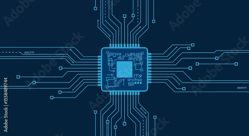 Abstract Microchip Circuit Board Technology Background Image