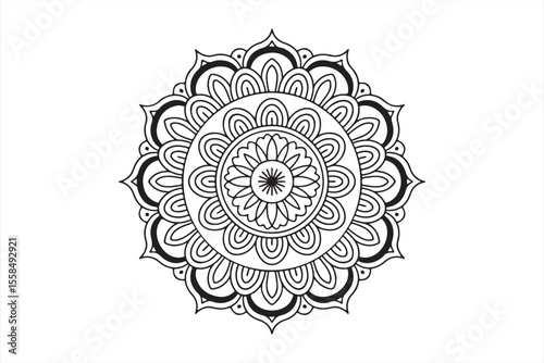 Intricate Mandala Artwork: A detailed and symmetrical mandala design, meticulously crafted with intricate patterns and radial symmetry, offering a visual representation of balance and harmony.
