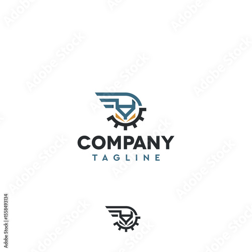 Welding industrial robotization factory metal processing vector logo