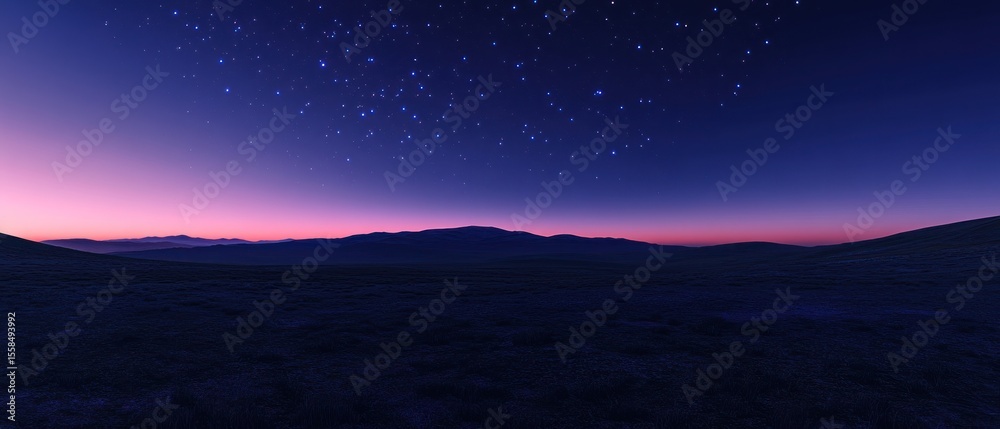 Fototapeta premium Starry night over the mountains
