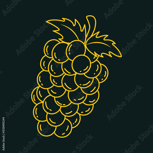 Grapes luxury trendy applicable design elegant abstract vector illustration artwork